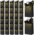 32Pcs Black and Gold Gift Bags with 32 Tissue Paper Heart Stars Dots Styles by Aranorun