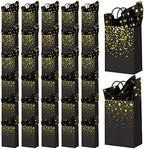32Pcs Black and Gold Gift Bags with 32 Tissue Paper Heart Stars Dots Styles by Aranorun