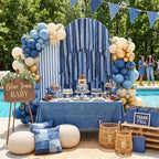 DIY Denim Arch Backdrop Kit, 12 Roll Frayed Blue Jean Ribbon - Image 4