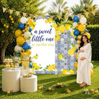 Serencatcher 7.2ft 6ft Blue Tiles Lemon Baby Shower Arch Backdrop Covers - Image 4