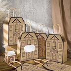 Colarr 50 Pcs House Shaped Gift Bag Real Estate Agent Supplies, Brown - Image 2
