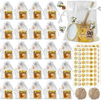 Aliggbent 96 Pack Mini Honey Jars, 1.5oz Hexagon Glass with Dippers by AliggbentGoodChoice