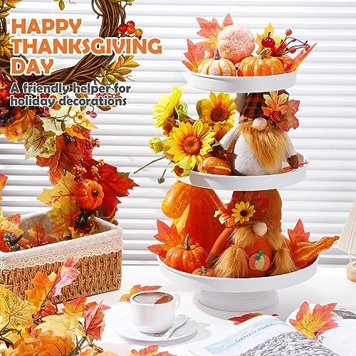 Maxdot 2 Pcs 3 Tier Cupcake Stand, Round Metal Dessert Tower,White - Image 3