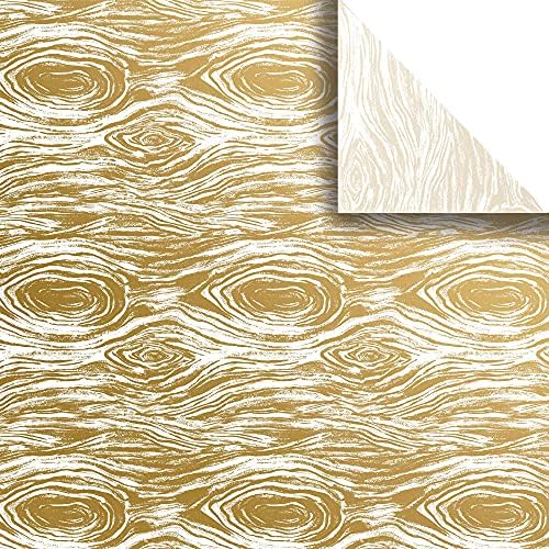 Jillson Roberts 24 Sheet-Count 20" x 30" Printed Christmas Tissue Paper, Golden Wood Grain by JillsonRoberts