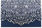 FOMTOR 50-Pack Blue Laser Cut Wedding Invitation Cards Set w/Envelopes & Inserts & Seals – for Wedding, Bridal Shower, Graduation, Birthday Party, Engagement, Anniversary by FOMTOR