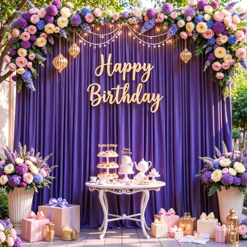 10x10ft Purple Backdrop Curtains for Wedding Parties Wrinkle Free Purple Curtains Photo Backdrop Drapes for Photography Birthday Baby Shower Soft Fabric Party Backgournd for Photoshoot - Image 5