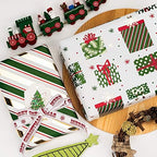 WRAPAHOLIC 30 Inch Green Christmas Wrapping Paper Roll - Jumbo Roll Green Holiday Set with Metallic Foil Shine - 4 Rolls - 30 Inch x 120 Inch Per Roll - Image 5