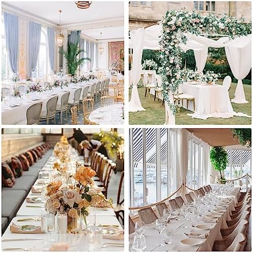 4 Pack Rectangle Tablecloth for 6 Foot Tables Washable Polyester Table Cover for Wedding Dining Table Parties Banquet（70x120 White） - Image 6