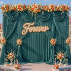 20x12ft Hunter Green Backdrop Curtains for Parties Wrinkle Free Fabric Backdrop Curtain Birthday Photo Drapes Backdrop for Wedding Baby Shower Bridal Shower Photography Back Drop 4 Panels 5x12FT - Image 3