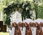 50 Pack Satin Brown Chair Sashes Bows for Thanksgiving Halloween Autumn Wedding Birthday Party Deocrations, Brown Sashes for Chair Covers Folding Chairs Chiavari Chairs Decorations - Image 3