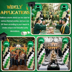 2 Sets Green Black White Balloon Column Stand Kit, Adjustable Floor Balloon Tower with Foil & Latex Balloons, DIY Party Decorations for Birthday Baby Shower Jungle Safari Sports Anniversary - Image 6