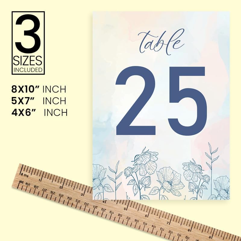 ANANYA FASHION & CRAFTS HUB Flower Background Wedding Table Number Cardss 1-100 Double Sided With Head Table For Reception Event Party Baby Shower Birthday 5x7 Inch - Image 4