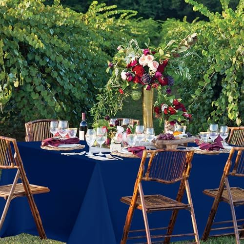 sancua Navy Blue Tablecloths Rectangle, 6 Pack Table Cloth for 6 Foot Tables - Image 2