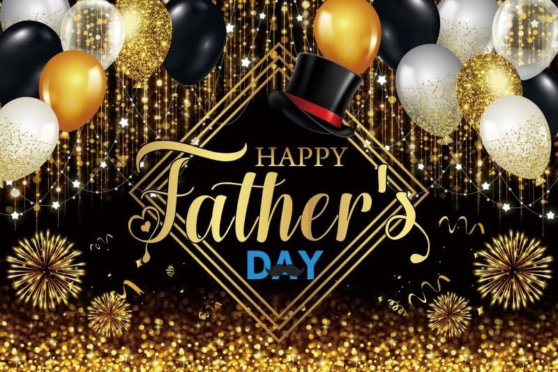 15x8ft Fathers Day Backdrop Black Gold Happy Fathers Day Backdrop I Love Dad Family Prom Party Best Dad Ever Party Background Baby Shower Party Cake Table Banner Photo Booth by ZJRBJB