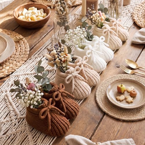 Tranqun 4 Sets Baby Booties Centerpiece No Floral DIY,Low Top,Brown by Tranqun