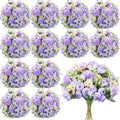 Tigeen 12 Bundles Peonies Artificial Flowers Faux Roses, Light Purple by Tigeen