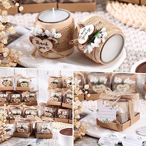 Retisee Wedding Candle Favors Wood Tealight Candle Holder, 32 Sets - Image 4