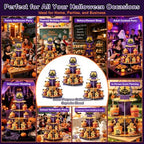 3 Tier Halloween Cupcake Stand with 12Pcs Cake Wrappers,12Pcs Cake Toppers - Image 7