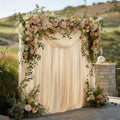 Gallety Warm Ivory Backdrop Curtain for Wedding, Photo Backdrop Curtain for Bridal Shower Decorations - 10 x 10FT Ivory Backdrop Fabric with Rod Pockets for Celebration,Birthday Party,Graduations by Creativepartyuniquedecorat