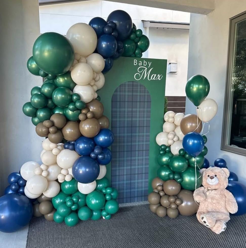 Arch Backdrop Cover Tartan Plaid Baby Shower Arch Stand Stretchy Cover for Bear Theme Boys Birthday Party Fiesta Decorations (6.6x3.3ft Cover,Green28) - Image 6