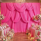 50x10FT Backdrop Curtains with Rod Pockets - Wrinkle Free Photo Stage Backdrop 10 Panels Curtains Drapes for Photography Wedding Party Baby Shower Decorations (Hot Pink) - Image 2