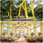 4 Panels 5ft(W) x 20ft(L) Yellow Ceiling Drapes for Wedding Parties - Image 4