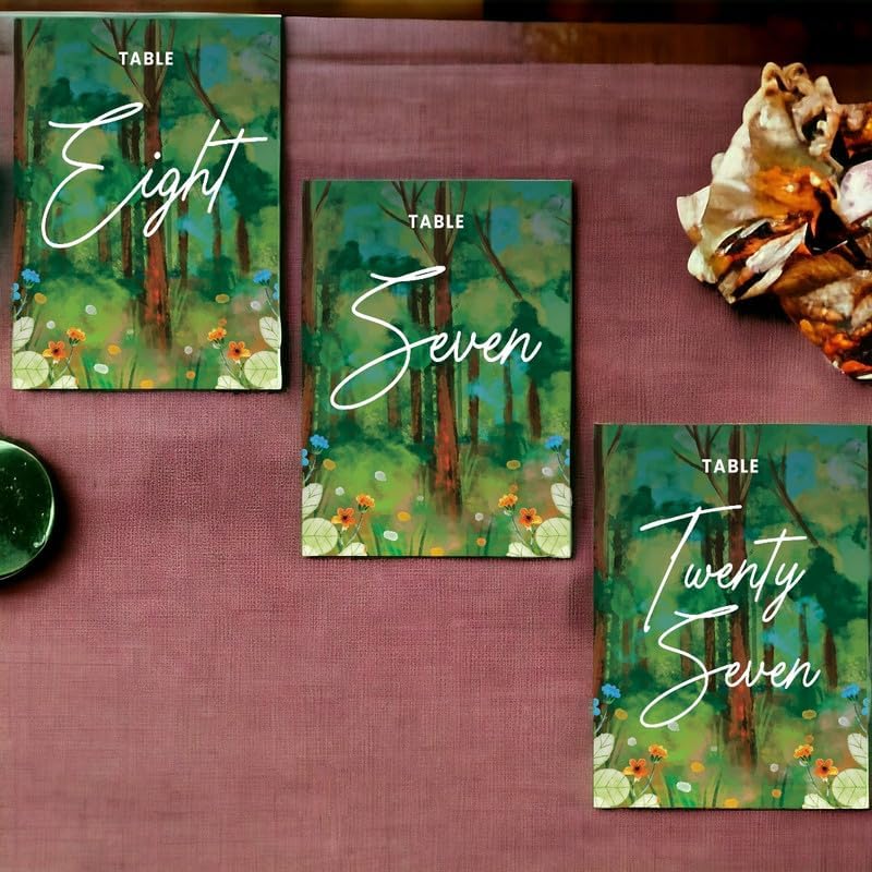 Forest Table Cards Number 1-75 Double Sided For Wedding Reception Event Party Baby Shower Birthday 4x6, AT-TABLE-CARD-851 - Image 4