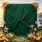 30ft x 10ft Hunter Green Wrinkle Free Backdrop Curtains for Wedding Party Backdrops Curtain Drapes Fabric Decorations Photo Back Drop Cloth for Baby Shower Photography Stage Reception by Gewonelife