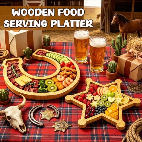Western Party Decorations Wooden Cowboy Baby Shower Charcuterie Board Trays - Image 2