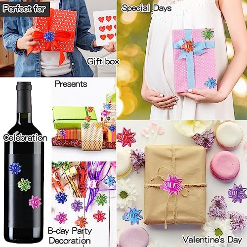 110 Pcs Decorate Supplies Shiny Red Bows for Gift Wrapping, 1 in Mini Gift Wrap Bows for Xmas Decor, Hanukkah, Birthdays, Weddings, Bridal Showers, Baby Showers Occasion (Rainbow Red 110 Pcs Set) - Image 4