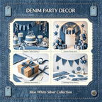 25 Rolls Frayed Denim Ribbon, Blue Jean Party Decorations - Image 7