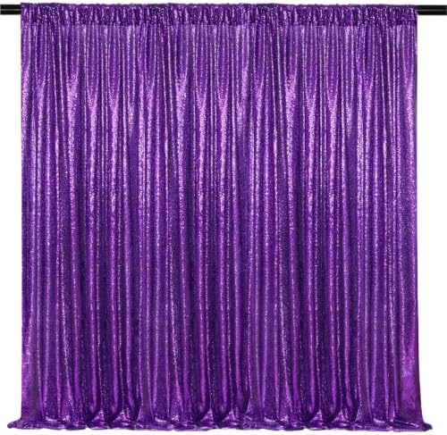 10X10FT Purple Halloween Backdrop Sequin Curtain Drape Glitter Party Decor by QueenDream
