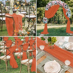 12 Pack Terracotta Table Runner 10ft Romantic Chiffon Table Runner for Wedding Baby Shower and Birthday Party Cake Table Decorations(120 x 12 in) - Image 6