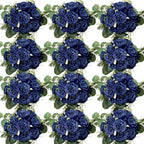 12 Bundles Royal Blue Artificial Peonies Silk Flowers Bulk by Nagobi