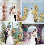Asee'm Gold Metal Wedding Arch Backdrop Stand Set of 2 (7.2FT, 6FT) - Image 6