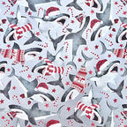 Jillson Roberts Kids Christmas Wrapping Paper Roll Bundle (25 sq ft per roll, 100 Total Sq Ft) Out for Delivery, Bright Santa, Christmas Cats in Cars, Christmas Shark, 4 Pack - Image 6