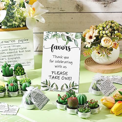 Mtlee 36 Sets Baby Shower Favors for Guest, Succulent Candle Bulk, Greenery - Image 5