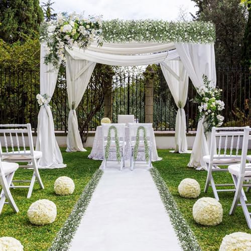 2 Pcs 5.8ft Artificial Baby Breath Flower Vines, Babys Breath Artificial Flowers Real Touch Faux Gypsophila Hanging Fake Baby's Breath Garlands for Wedding and Baby Shower Decor（White） - Image 6