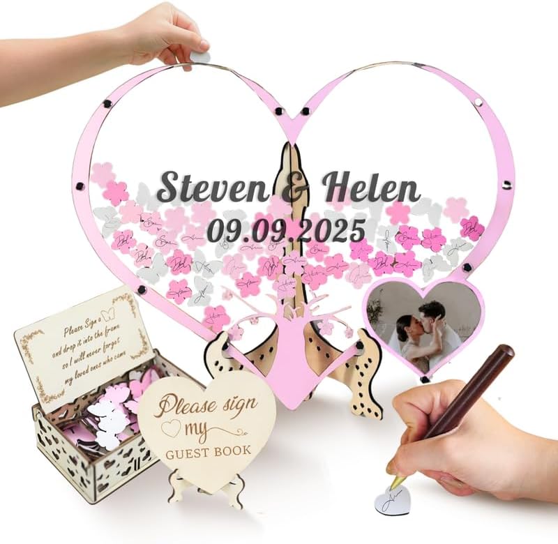 Wooden Heart Drop Box Wedding Guest Book Alternative, Rustic Keepsake by GIFTSH0PBYHELEN