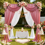 10x10ft Rose Gold Sequin Backdrop Curtain for Wedding Parties,2 Panels 5x10ft Thick Wrinkle Free Shimmer Glitter Rose Gold Photo Backdrop Drapes Curtains for Birthday Photography Background Cloth - Image 3