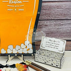 Wedding Guest Book Alternative, Personalized Wood Heart Drop Box Frame - Image 3