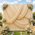 30ft x 10ft Champagne Backdrop Curtains for Parties, 6 Panels 5ft x 10ft Wrinkle-Free Polyester Photo Backdrop Drapes for Wedding Birthday Graduation Baby Shower Photography Background by Gewonelife