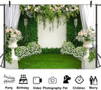 10X8Ft Wedding Backdrop Spring Flowers Background Photography Backdrops for Parties Wedding, Girls Birthday Princess Weeding Bridal Shower Floral Anniversary Ceremony Decor - Image 3