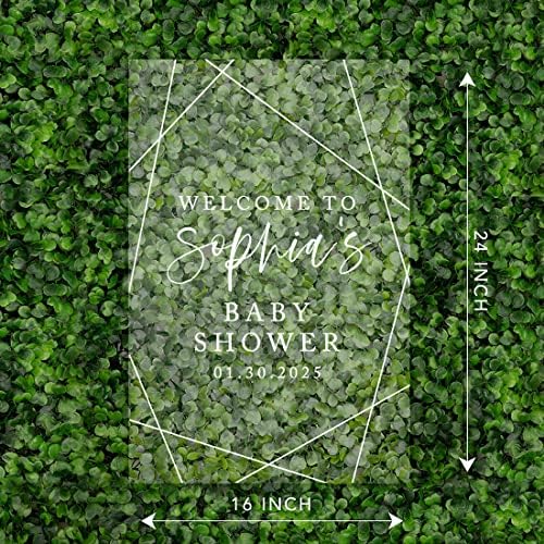Andaz Press Custom Large Baby Shower Welcome Sign, 16" x 24", Modern Geometric Personalized Acrylic Welcome Sign, Signage, Gender-Neutral Acrylic Sign for Baby Sprinkle, Fall Baby Shower Decorations - Image 4