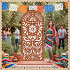 Gerrii 6 ft Cielito Lindo Arch Backdrop, All-in-one Stand up, Brown - Image 6