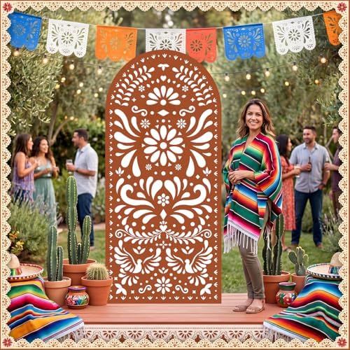 Gerrii 6 ft Cielito Lindo Arch Backdrop, All-in-one Stand up, Brown - Image 6