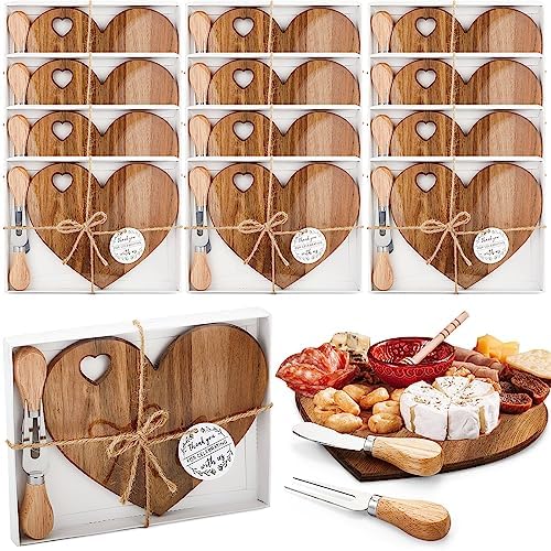 Patelai 12 Set Bridal Shower Game Prize Heart Cheese Board, Acacia Color by Patelai