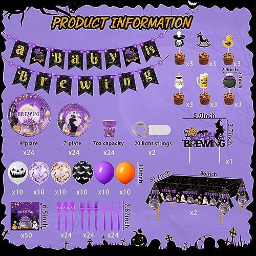 Halloween Baby Shower Decorations, 278 Pcs a Baby Is Brewing Party Supplies - Image 2
