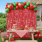 Red Big Payette Sequin Backdrop Curtain 4 Panels 2ftx8ft Sparkly Glitter Party Background for Birthday Holiday Wedding Event Decorations - Image 5