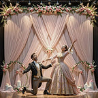 20x10ft Nude Backdrop Curtains for Wedding Parties Wrinkle Free Photo Backdrop Drapes for Photography Birthday Baby Shower Soft Fabric Party Backgournd for Photoshoot 5x10ft, 4 Panels - Image 3
